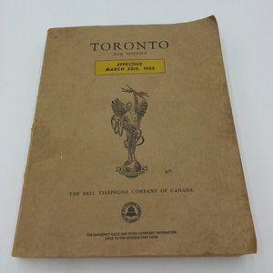 1955 Toronto Ontario and Vicinity Bell Canada Telephone Company Directory Book